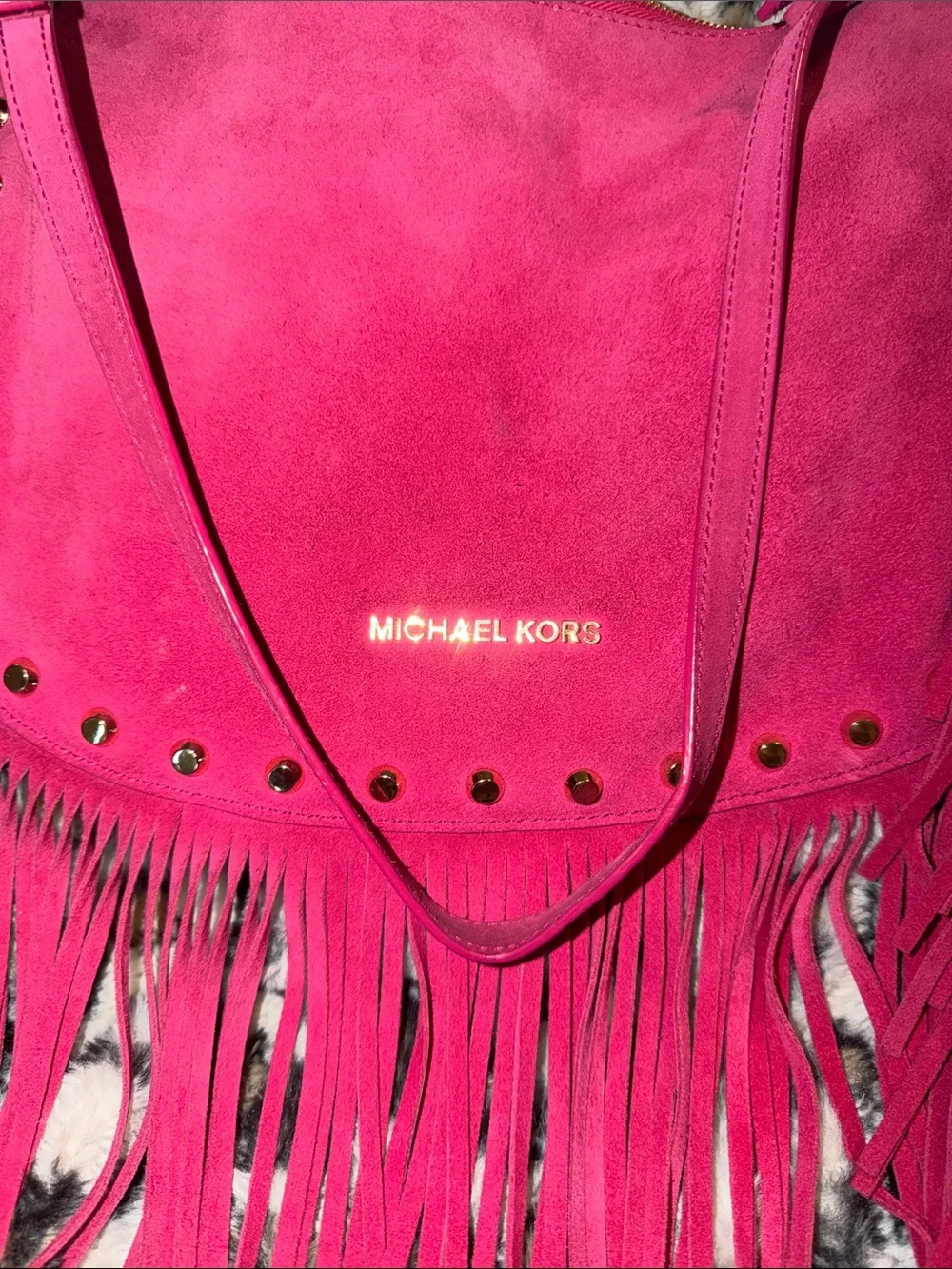 Michael Kors suede shoulder